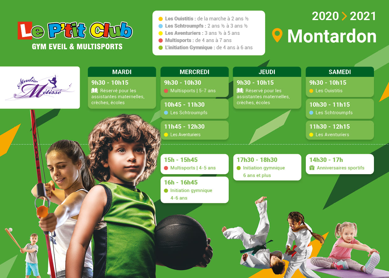 Planning Le P'tit Club Montardon 2020-2021